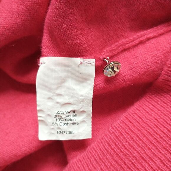 J Crew Cardigan Sweater Womens L/XS/S*Red Wool Cashmere Blend Ruffled Collar - Picture 5 of 9